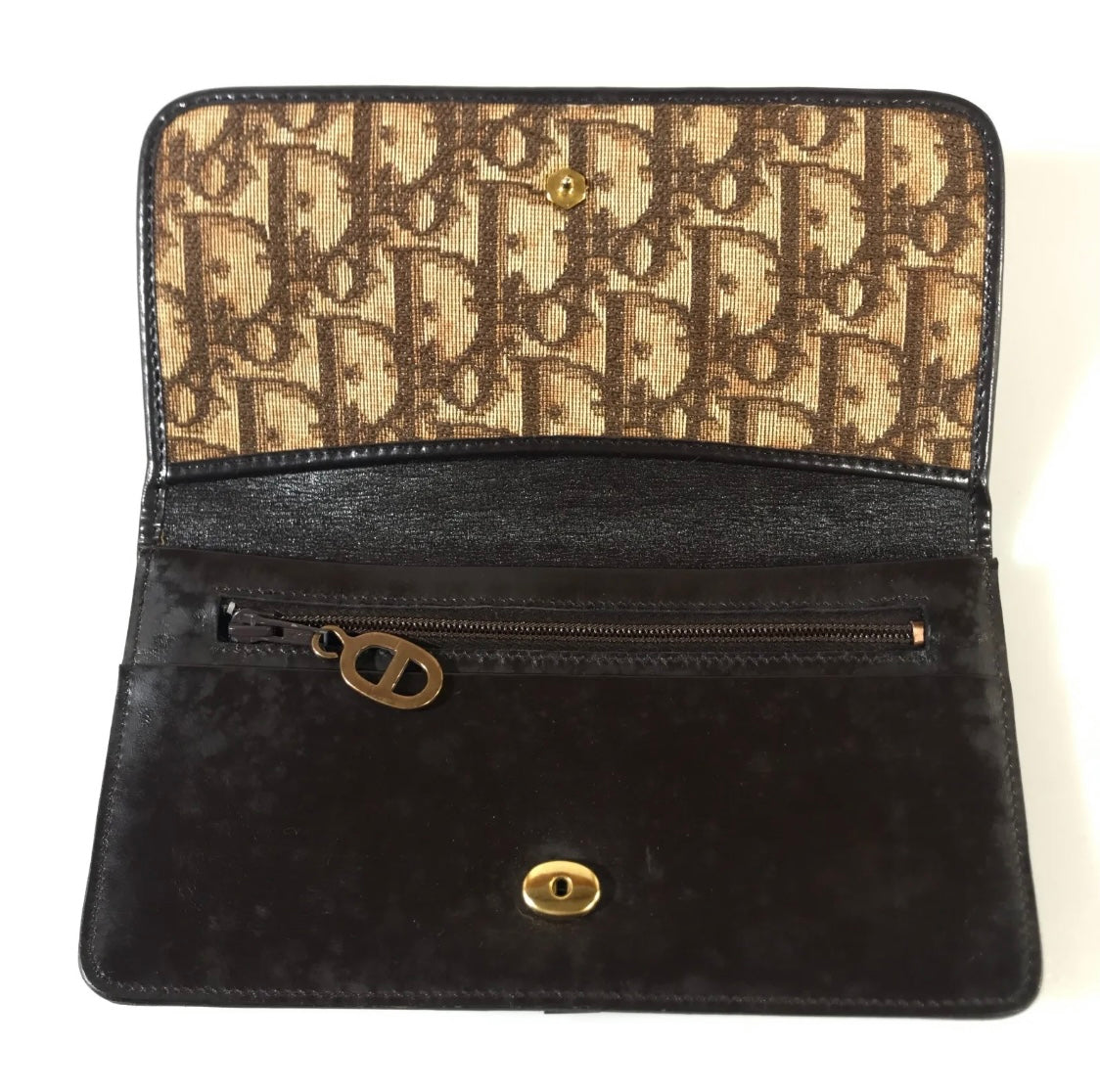 Dior portafoglio Bi Fold Trotter Brown