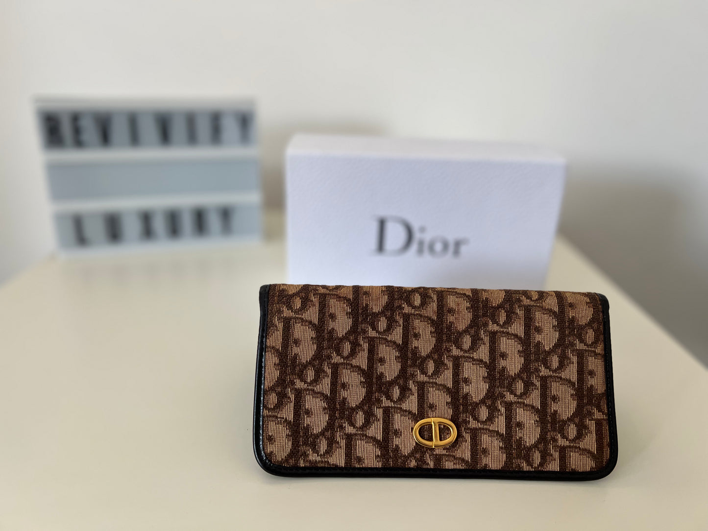 Dior portafoglio Bi Fold Trotter Brown