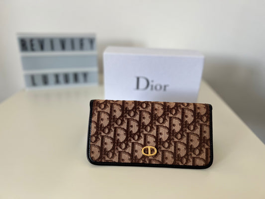 Dior portafoglio Bi Fold Trotter Brown